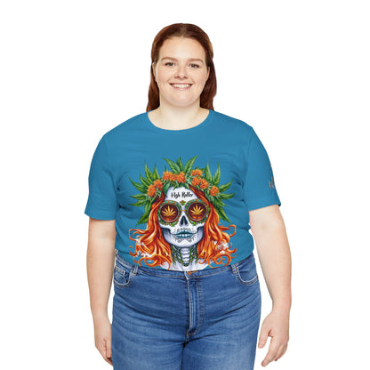 Sugar Skull Cannabis Tee - Day of Dead Art Design | High Roller
