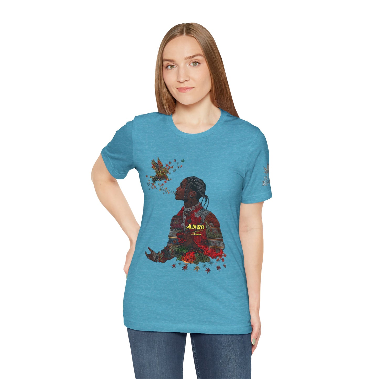 High Roller ANSO Freedom Eagle Cannabis T-Shirt - Premium 420 Artistic Double Exposure Urban Culture Liberation Apparel