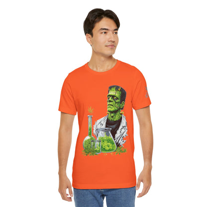 Frankenstein's Laboratory HIGH ROLLER Halloween Cannabis T-Shirt - Premium Monster Scientist 420 Experiment Apparel