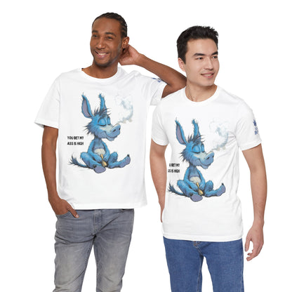 Blue Donkey Tee - Premium Airlume Cotton Cannabis Culture Humor Cartoon Art