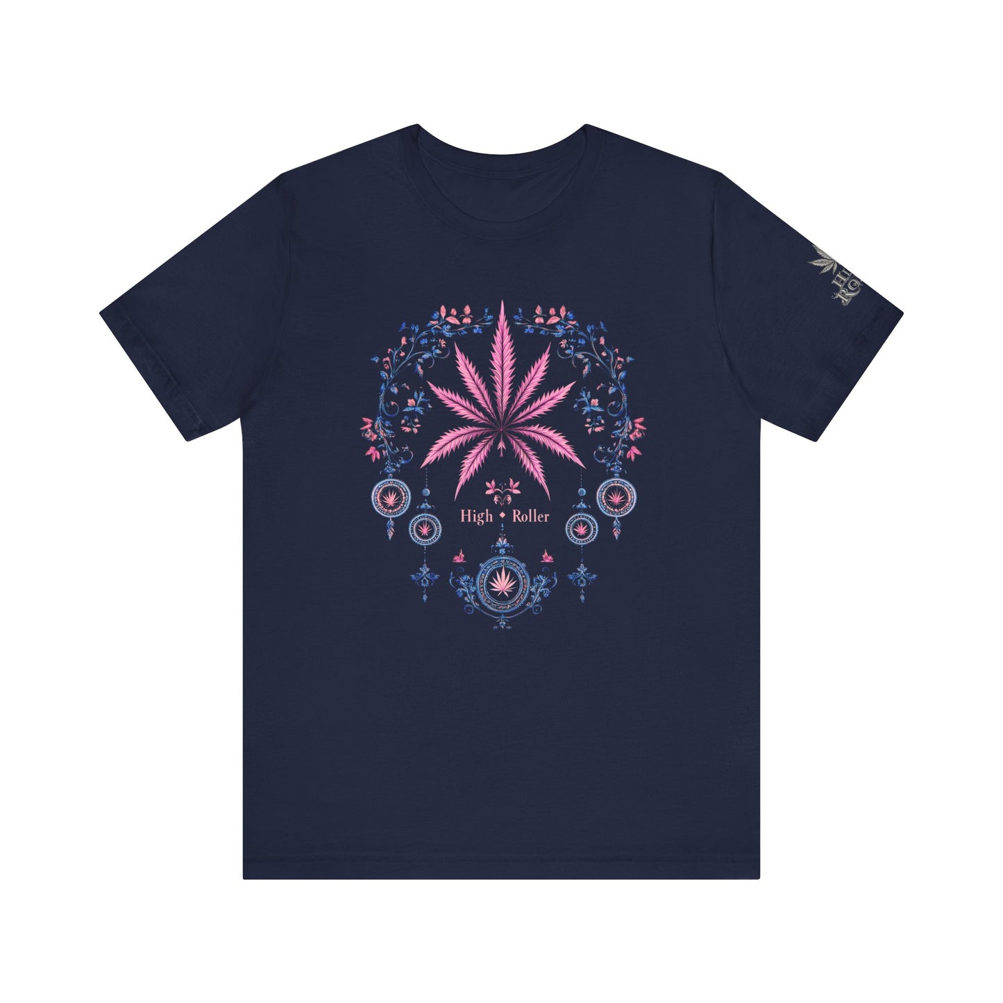 Bohemian Cannabis Mandala Tee - Floral Folk Art Design | High Roller