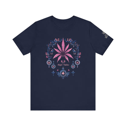Bohemian Cannabis Mandala Tee - Floral Folk Art Design | High Roller