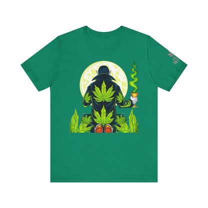 Luxury Gothic Cannabis Vampire T-Shirt - Premium Dark HIGH ROLLER Streetwear - Elevated Nocturnal 420 Fashion
