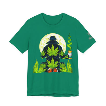 Luxury Gothic Cannabis Vampire T-Shirt - Premium Dark HIGH ROLLER Streetwear - Elevated Nocturnal 420 Fashion