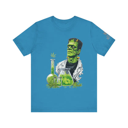 Frankenstein's Laboratory HIGH ROLLER Halloween Cannabis T-Shirt - Premium Monster Scientist 420 Experiment Apparel