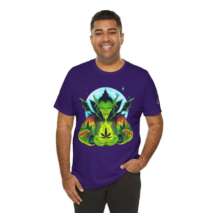 Mystic Dragon Guardian Cannabis Meditation T-Shirt - Premium Psychedelic 420 Apparel