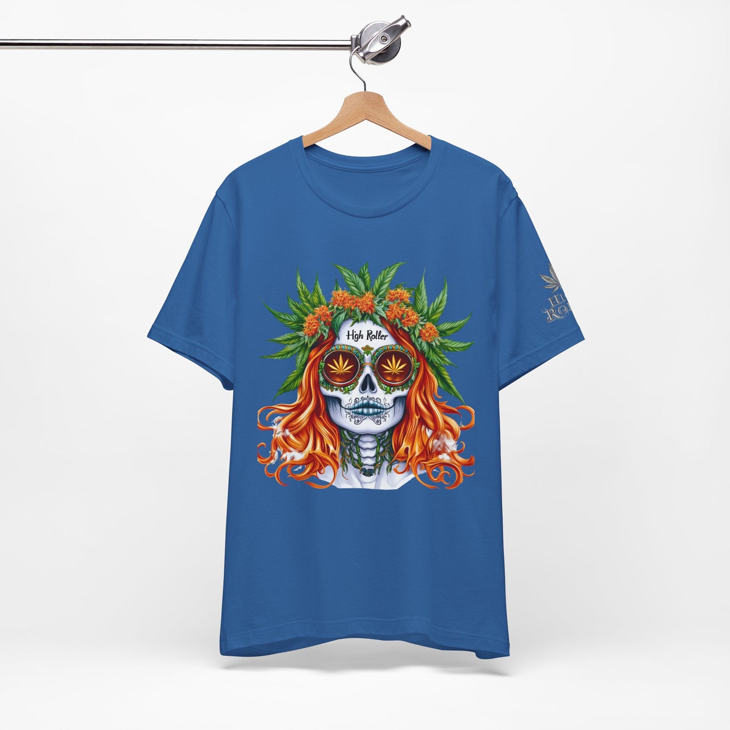 Sugar Skull Goddess Tee - Premium Airlume Cotton Cannabis Culture Day of Dead Art