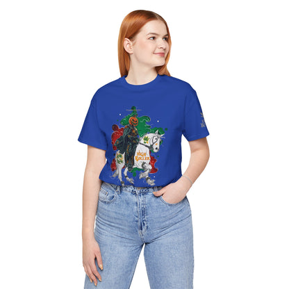 Headless Horseman HIGH ROLLER Halloween Cannabis T-Shirt - Premium Pumpkin Rider Skeletal Steed 420 Apparel