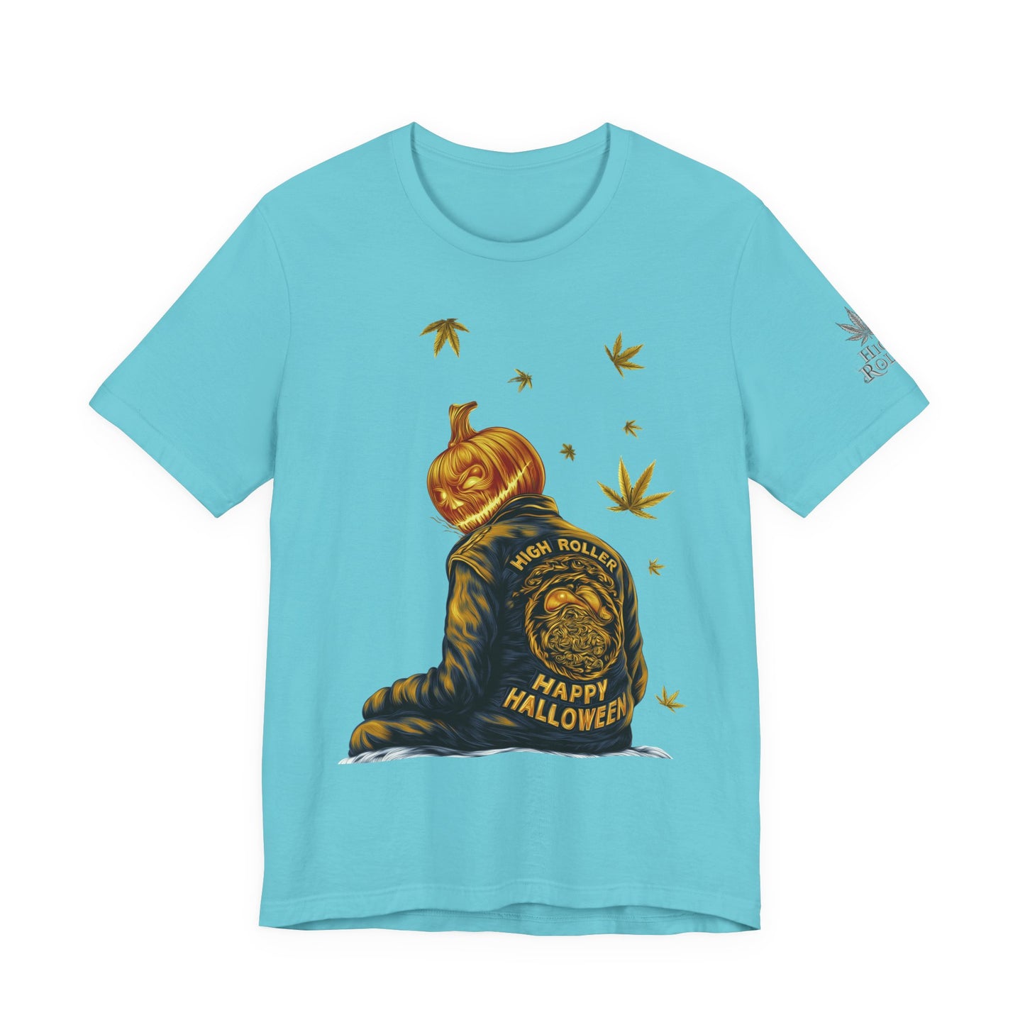 Pumpkin Head HIGH ROLLER Halloween T-Shirt - Premium Cannabis Culture Apparel