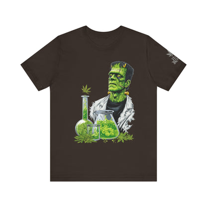 Frankenstein's Laboratory HIGH ROLLER Halloween Cannabis T-Shirt - Premium Monster Scientist 420 Experiment Apparel