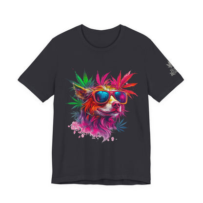 Spectrum Pup Tee - Premium Airlume Cotton Cannabis Culture Psychedelic Dog Art