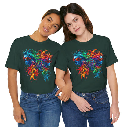 Spectrum Sisters T-Shirt - Premium Airlume Cotton Cannabis Rainbow Psychedelic Art Tee