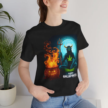 Demon Meditation HIGH ROLLER Halloween Cannabis T-Shirt - Premium Underworld Guardian Portal Master 420 Apparel