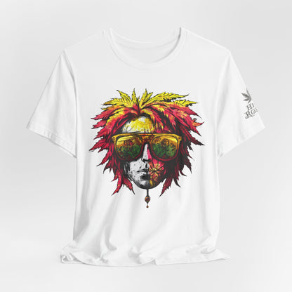 Rasta Cannabis Portrait Tee - Reggae Culture Art Design | High Roller