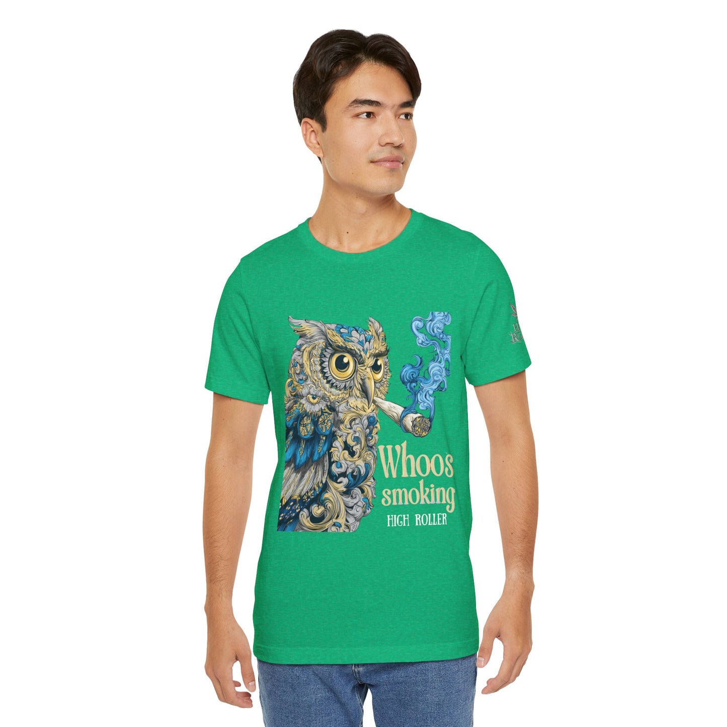 Baroque Owl Tee - Premium Airlume Cotton Cannabis Culture Ornate Bird Art