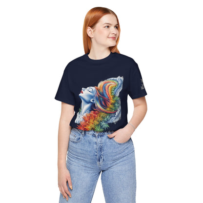 Rainbow Cannabis Goddess Tee - Ethereal Beauty Art Design | High Roller