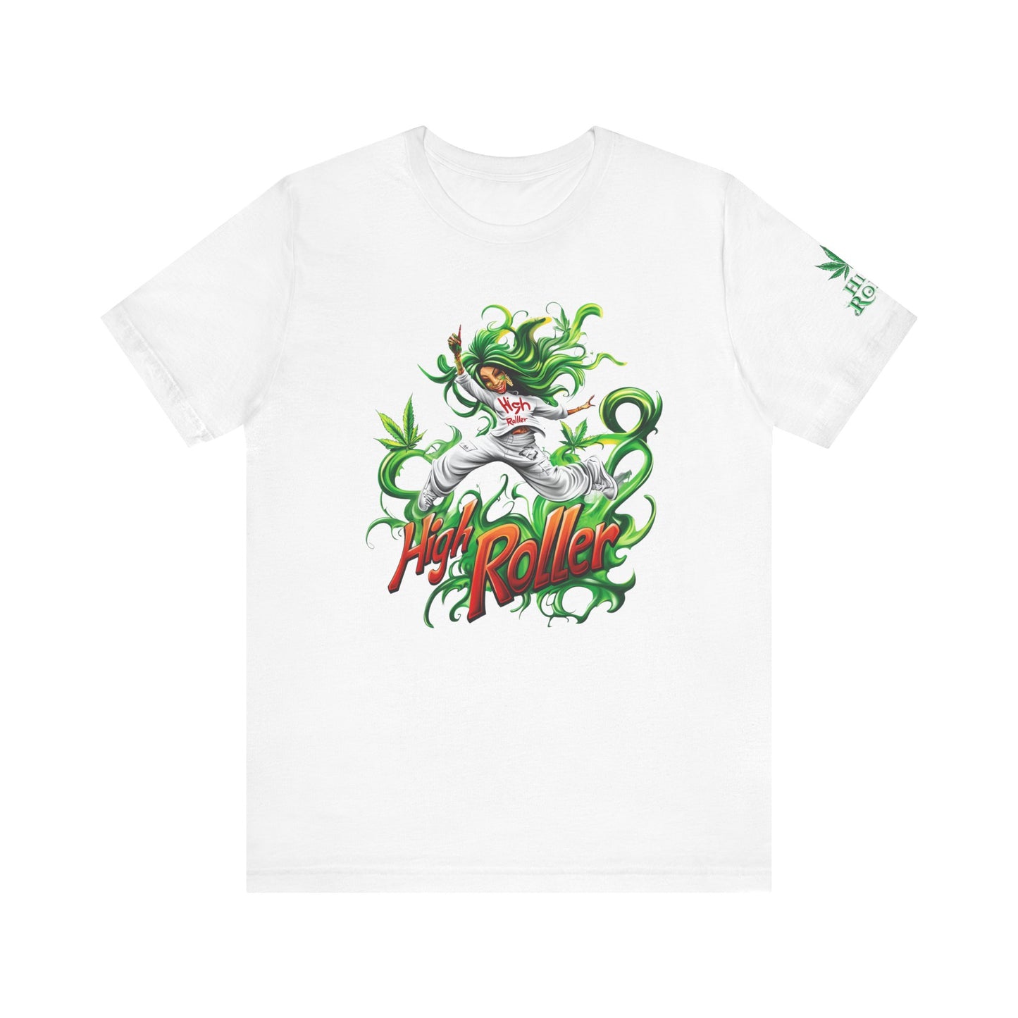 Green Goddess Dance Tee - Premium Airlume Cotton Cannabis Culture Movement Art