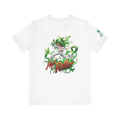 Green Goddess Dance Tee - Premium Airlume Cotton Cannabis Culture Movement Art