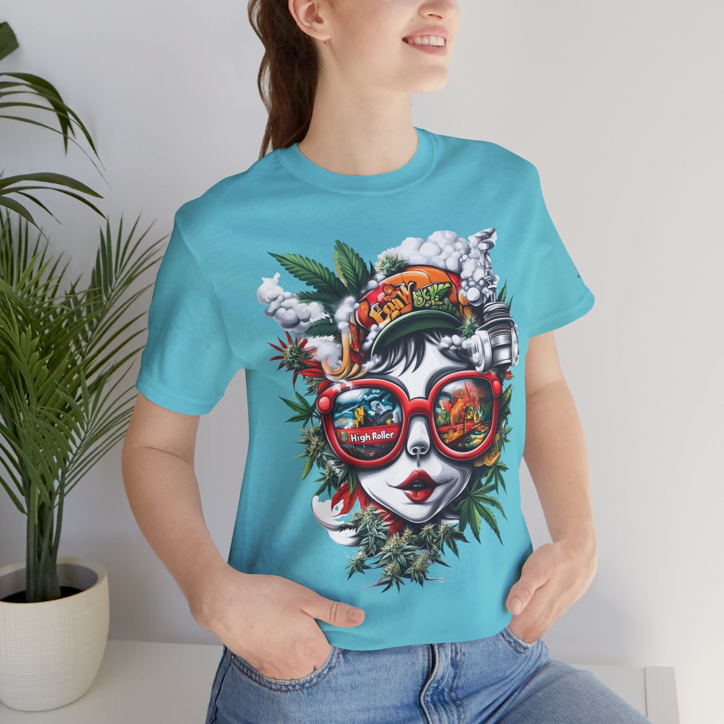 Vision Quest T-Shirt - Premium Airlume Cotton Cannabis Goddess Psychedelic Art Tee