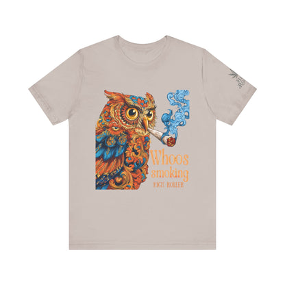 Whoos Smoking Owl Tee - Wise Cannabis Art Design | High Roller