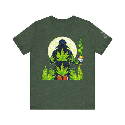 Luxury Gothic Cannabis Vampire T-Shirt - Premium Dark HIGH ROLLER Streetwear - Elevated Nocturnal 420 Fashion