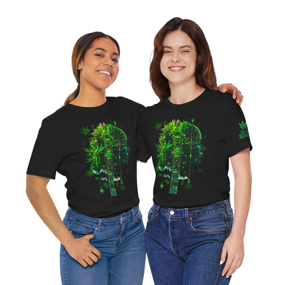 Digital Mind Tee - Premium Airlume Cotton Cannabis Culture Tech Art Matrix Design