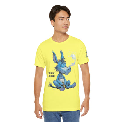 Blue Donkey Tee - Premium Airlume Cotton Cannabis Culture Humor Cartoon Art