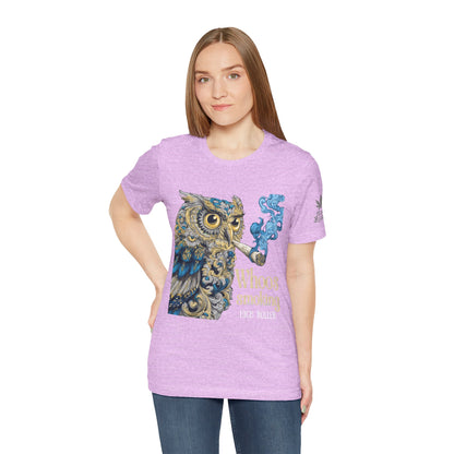 Baroque Owl Tee - Premium Airlume Cotton Cannabis Culture Ornate Bird Art