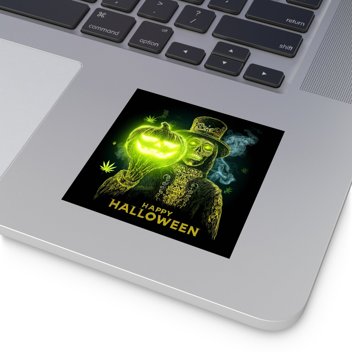 Victorian Skeleton Pumpkin Bearer Halloween Sticker - Premium Gothic Cannabis 420 Vinyl Decal