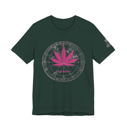 True North Tee - Premium Airlume Cotton Cannabis Culture Compass Navigation Art