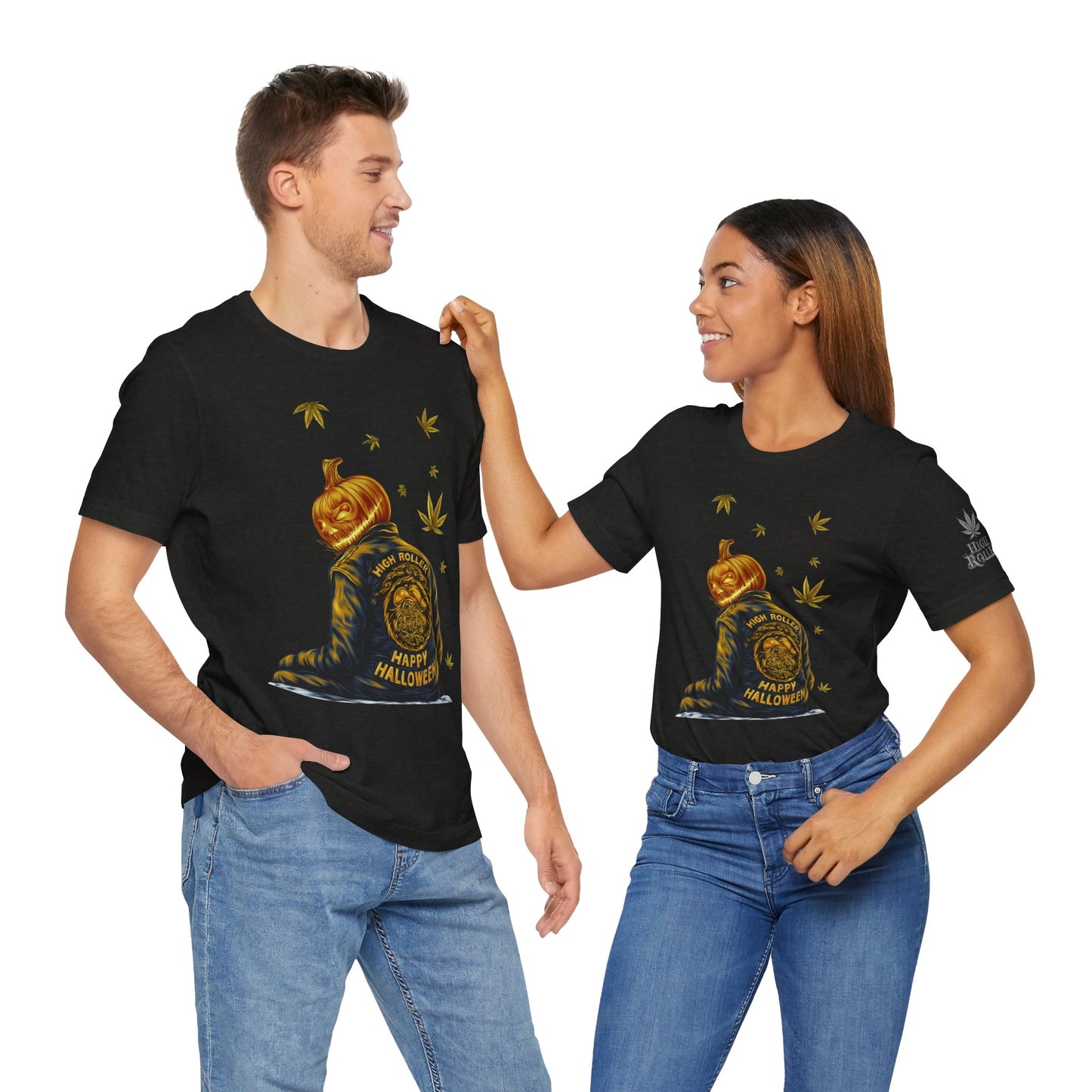 Pumpkin Head HIGH ROLLER Halloween T-Shirt - Premium Cannabis Culture Apparel