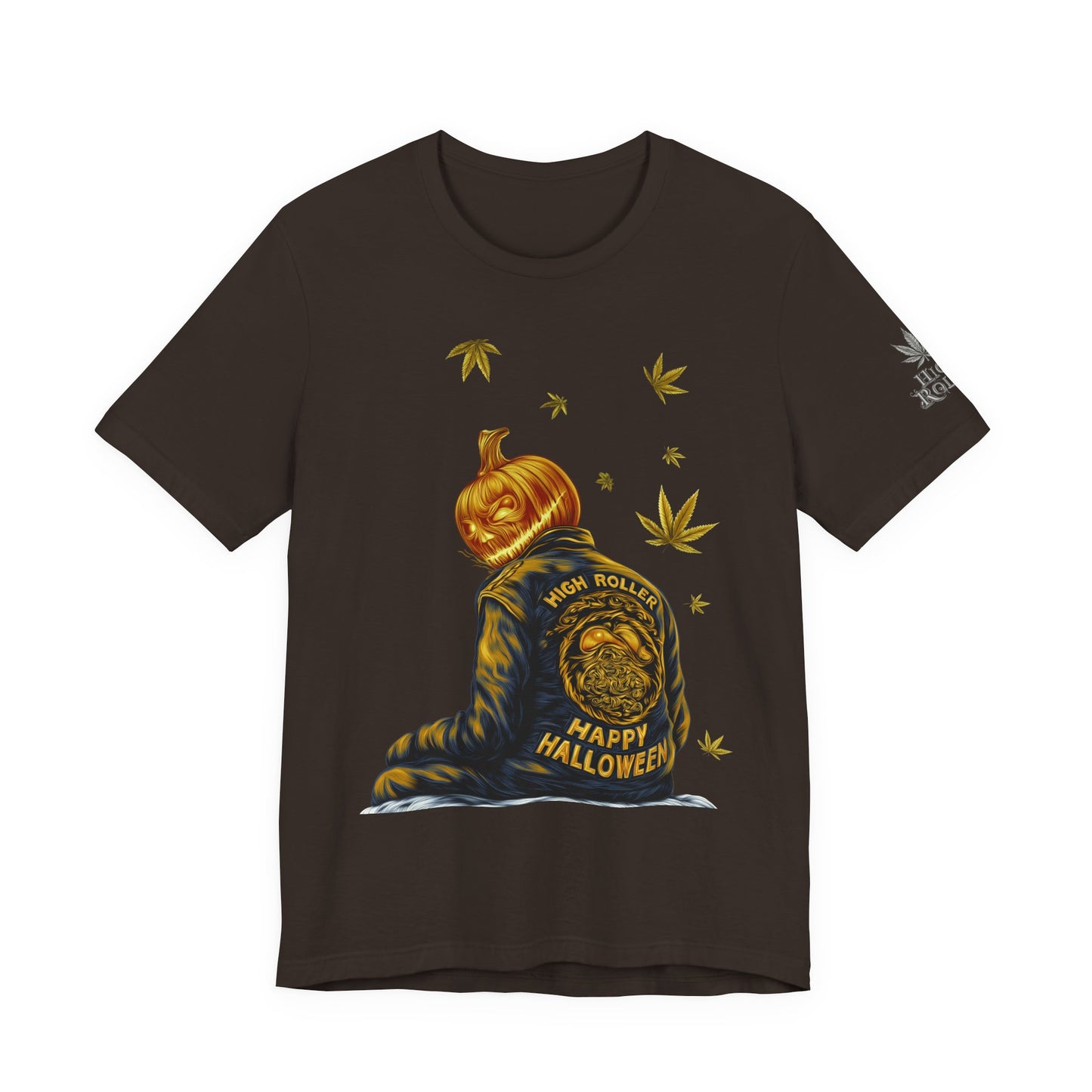 Pumpkin Head HIGH ROLLER Halloween T-Shirt - Premium Cannabis Culture Apparel