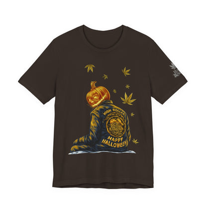 Pumpkin Head HIGH ROLLER Halloween T-Shirt - Premium Cannabis Culture Apparel