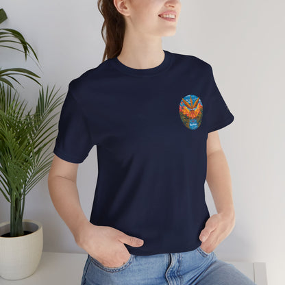 Cannabis Paradise Circle Tee - Tropical Sunset Art Design | High Roller
