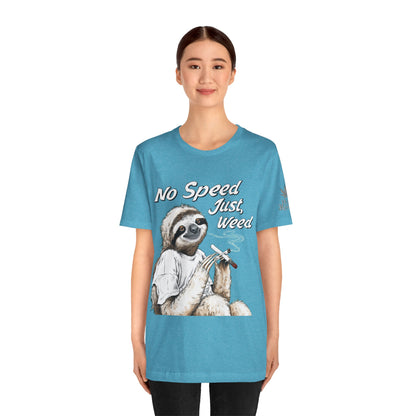 Slow Motion Tee - Premium Airlume Cotton Cannabis Culture Sloth Humor Art