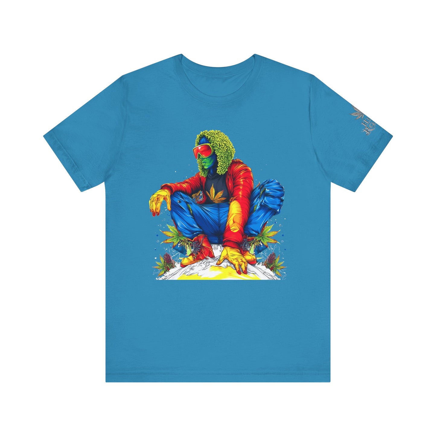 High Roller Rainbow Squat Cannabis T-Shirt - Premium 420 Psychedelic Street Art Colorful Lifestyle Statement Apparel"