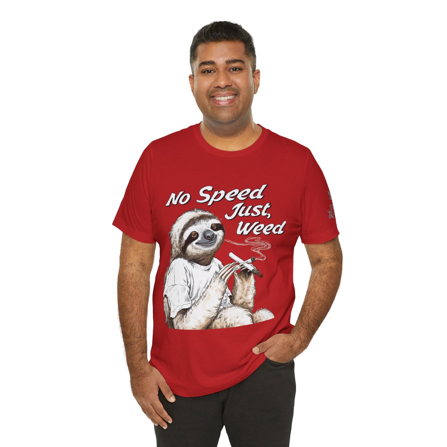 Slow Motion Tee - Premium Airlume Cotton Cannabis Culture Sloth Humor Art