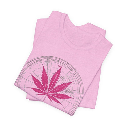 True North Tee - Premium Airlume Cotton Cannabis Culture Compass Navigation Art