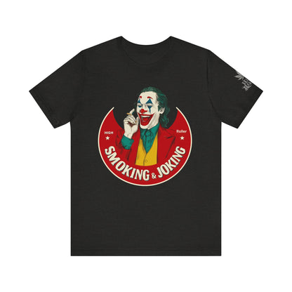 High Roller Villain T-Shirt - Premium Airlume Cotton Cannabis Joker Badge Art Tee