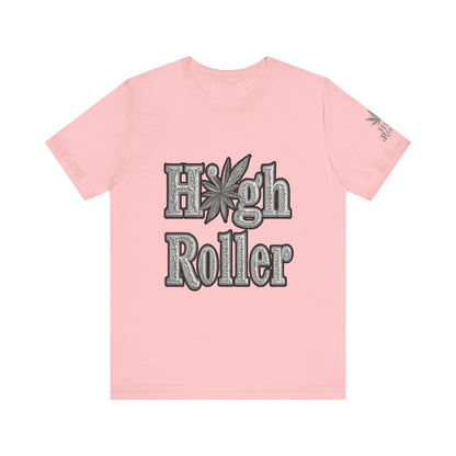 High Roller Classic Tee - Premium Airlume Cotton Cannabis Culture Ornate Typography Art