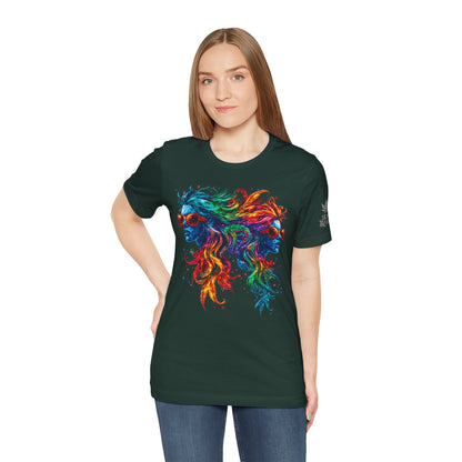 Spectrum Sisters T-Shirt - Premium Airlume Cotton Cannabis Rainbow Psychedelic Art Tee