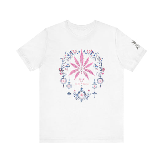 Bohemian Cannabis Mandala Tee - Floral Folk Art Design | High Roller