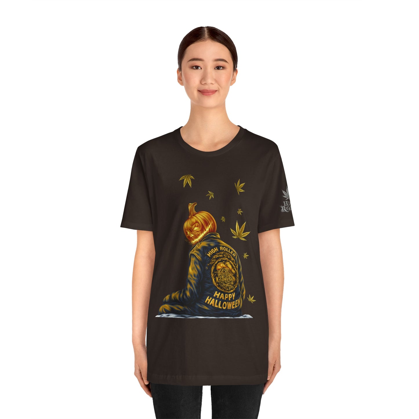 Pumpkin Head HIGH ROLLER Halloween T-Shirt - Premium Cannabis Culture Apparel