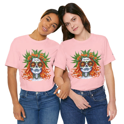 Sugar Skull Cannabis Tee - Day of Dead Art Design | High Roller