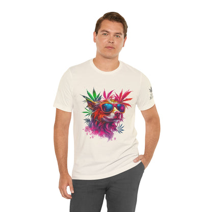 Spectrum Pup Tee - Premium Airlume Cotton Cannabis Culture Psychedelic Dog Art