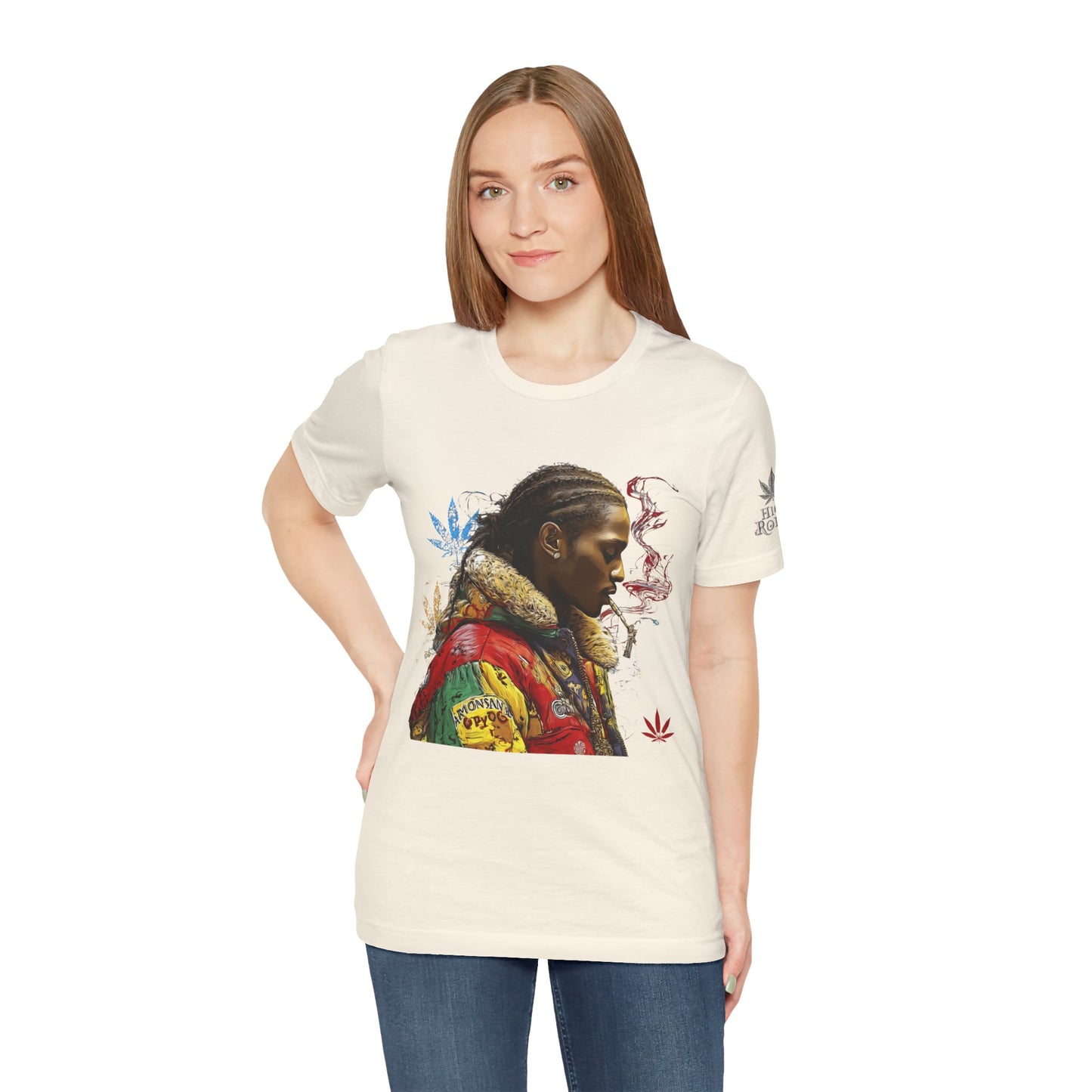 High Roller Profile Smoke Art Cannabis T-Shirt - Premium 420 Hip-Hop Portrait Street Culture Elevated Lifestyle Apparel