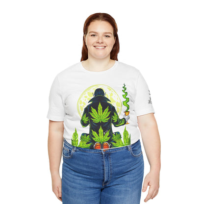 Luxury Gothic Cannabis Vampire T-Shirt - Premium Dark HIGH ROLLER Streetwear - Elevated Nocturnal 420 Fashion