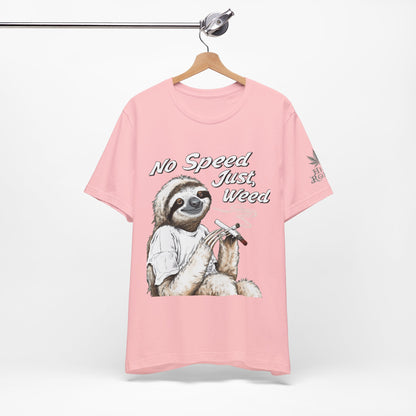 Slow Motion Tee - Premium Airlume Cotton Cannabis Culture Sloth Humor Art
