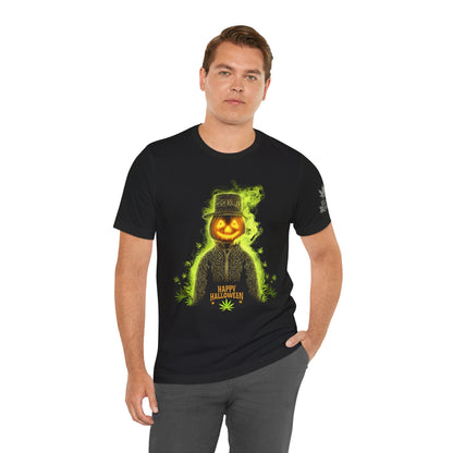 Spectral Pumpkin HIGH ROLLER Halloween T-Shirt - Premium Dark Cannabis Apparel