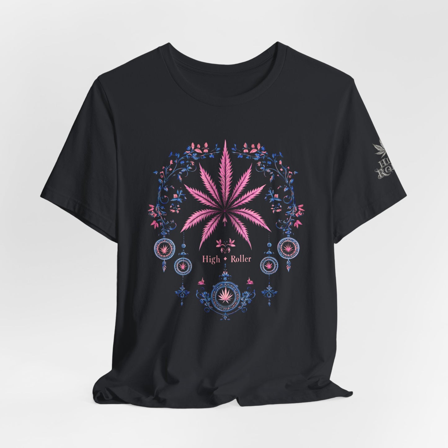 Bohemian Cannabis Mandala Tee - Floral Folk Art Design | High Roller